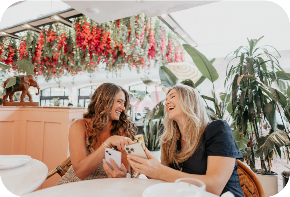 Friends laughing together